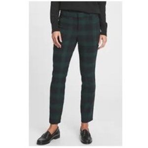 GAP Factory Women's Skinny Plaid Pants in Black and Green